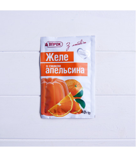 Желе апельсиновое на желатине, 40g - Торговая марка «ВПРОК»