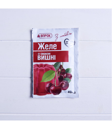 Желе вишневое на желатине, 40g - Торговая марка «ВПРОК»