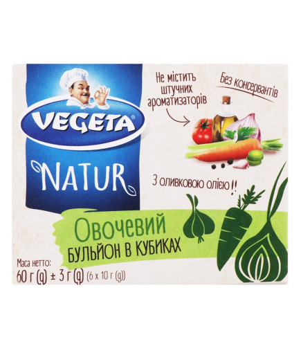 Бульон овощной NATUR "VEGETA", упак., 6 * 10г