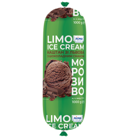 Морозиво «КАШТАН ЗІ ЛЬВОВА» з шоколадним смаком 1000g, 12%, у рукаві - Торгівельна марка «Лімо»