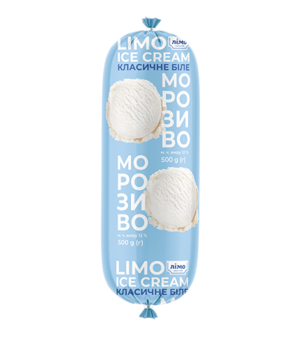 Морозиво класичне біле «ЛІМО» 500g, 12%, у рукаві - Торгівельна марка «Лімо»