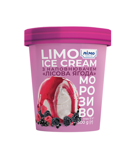 Мороженое  с наполнителем Лесная ягода 12% Лімо. Ведро 500г