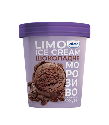 Мороженое шоколадное «ЛИМО» 500g, 12%, в бумажном ведерке - Торговая марка «Лимо»