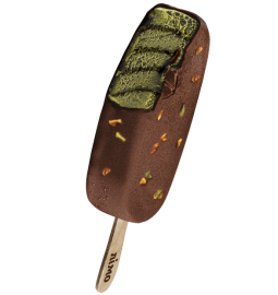 Морозиво ескімо пломбір «VELVET» фісташковий з наповнювачем «Фісташка» в шоколадній глазурі з подрібненими фісташками, 14% в 75g (г) - Торгова марка «Лімо»
