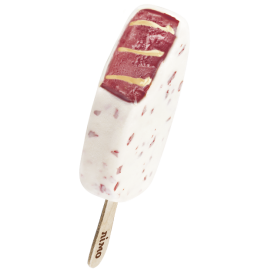 Морозиво ескімо пломбір «Velvet» «RED VELVET» з наповнювачем «Заварний крем» в кондитерській молочній білій глазурі, 12% в 80g (г) - Торгова марка «Лімо» 