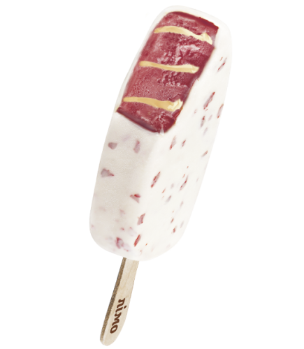 Морозиво ескімо пломбір «Velvet» «RED VELVET» з наповнювачем «Заварний крем» в кондитерській молочній білій глазурі, 12% в 80g (г) - Торгова марка «Лімо»