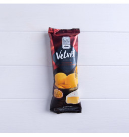 Морозиво ескімо сорбет «VELVET» зі смаком манго-маракуйя в білій шоколадній  глазурі, 0% в 80g (г) - Торгова марка «Лімо»