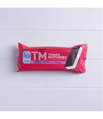 Мороженое пломбир-брикет «ТМ» с печеньем, 15% в 100g (г) - Торговая марка «Лимо»