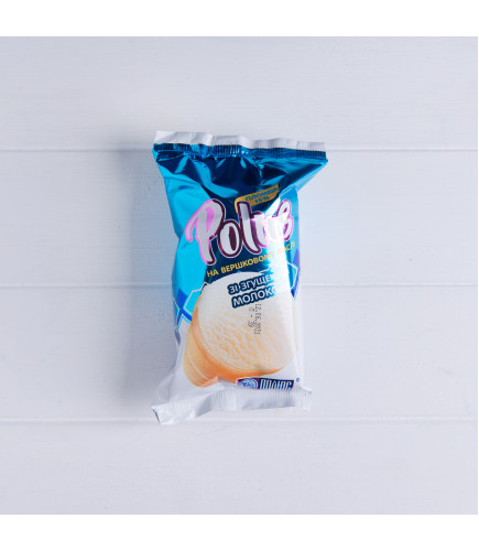 Пломбир на сливочном масле с сгущенным молоком в вафельном стаканчике, 15%, 70g - Торговая марка «Polus»