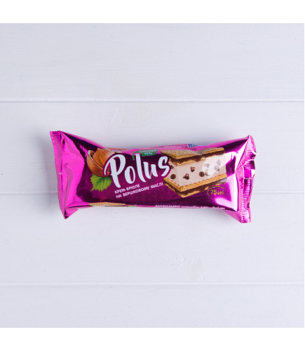 Сэндвич пломбир крем-брюле с шоколадными каплями, 15%, 75g - Торговая марка «Polus»