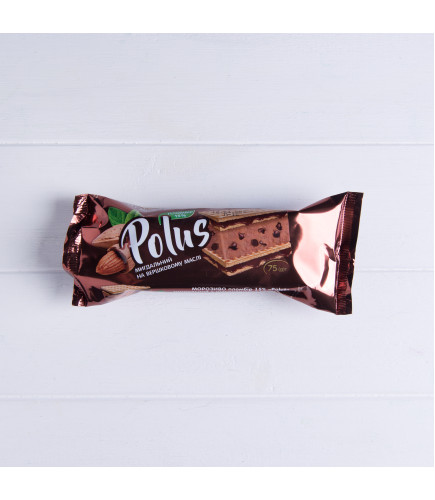 Сэндвич пломбир миндальный с шоколадными каплями, 15%, 75g - Торговая марка «Polus»