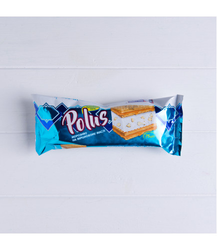 Сэндвич пломбир с белыми шоколадными каплями, 15%, 75g - Торговая марка «Polus»