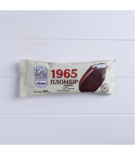 Морозиво ескімо пломбір «1965» в шоколадній глазурі, 12% в 80g (г) - Торгова марка «Лімо»