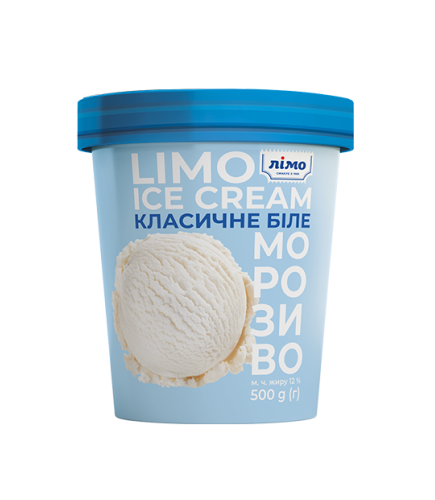 Мороженое классическое белое «ЛИМО» 500g, 12%, в бумажном ведерке - Торговая марка «Лимо»