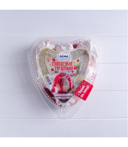 Мороженое торт "Сладенькое сердечко" с клубникой 450g, 12% - Торговая марка «Лимо»