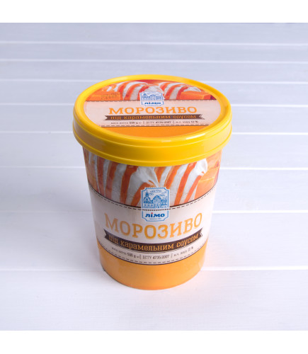 Морозиво під карамельним соусом «ЛІМО» 500g, 12%, у паперовому відерці - Торгівельна марка «Лімо»