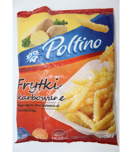 Картопля фрі хвиляста швидкозаморожена 750 g - Торгова Марка "Poltino"